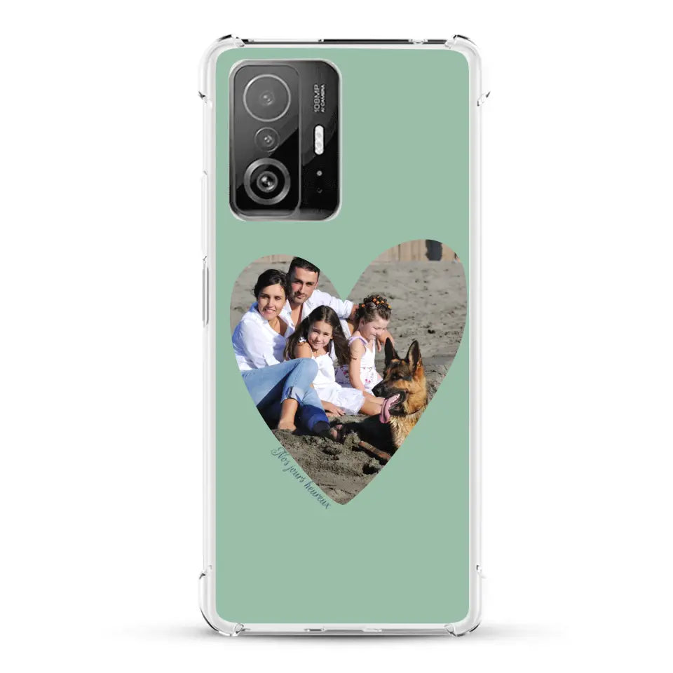 Photo en coeur nos jours heureux - Coque de téléphone personnalisée