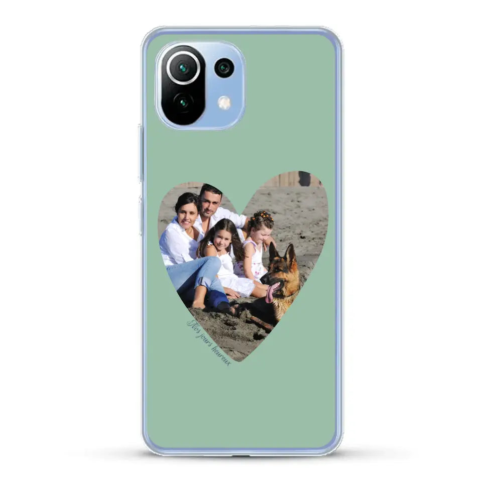 Photo en coeur nos jours heureux - Coque de téléphone personnalisée