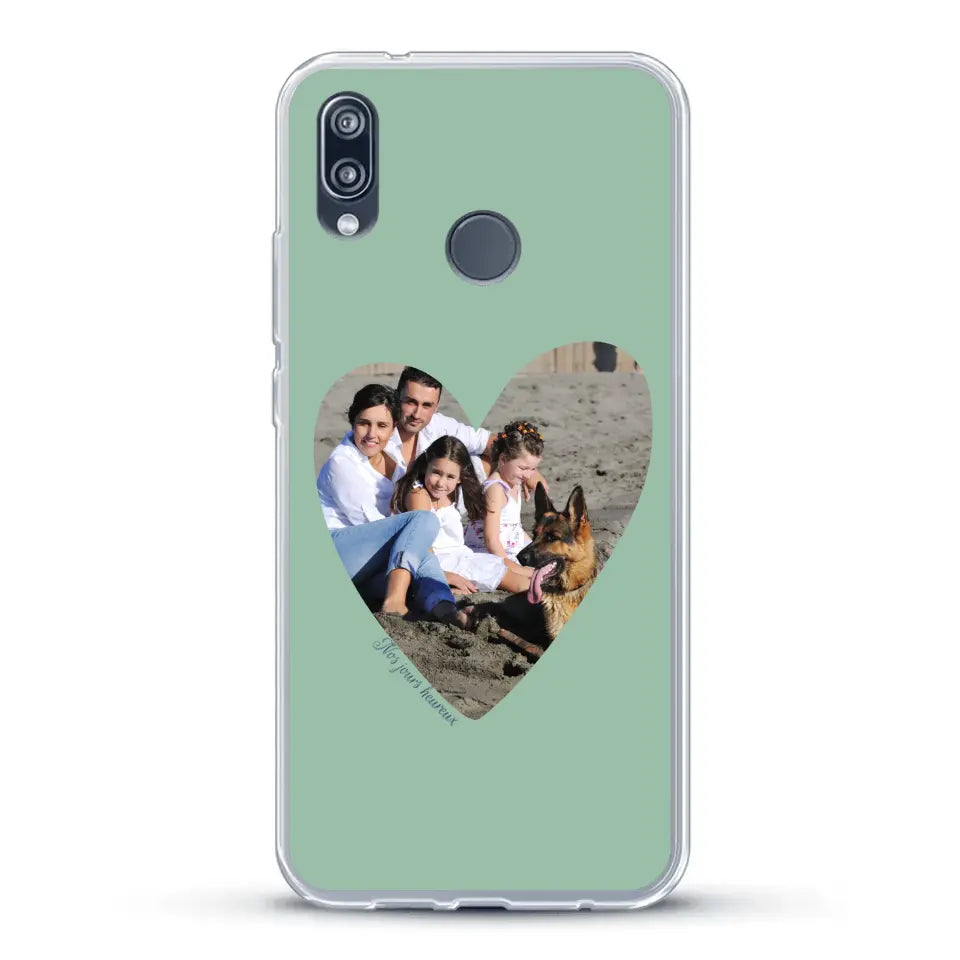 Photo en coeur nos jours heureux - Coque de téléphone personnalisée