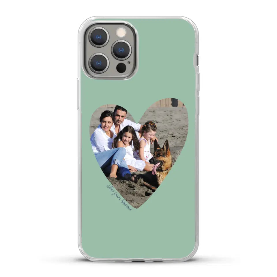 Photo en coeur nos jours heureux - Coque de téléphone personnalisée