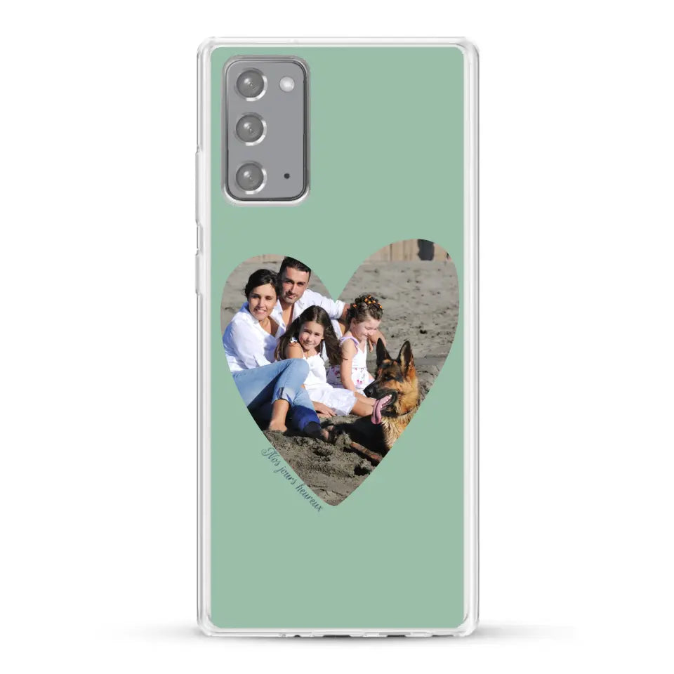 Photo en coeur nos jours heureux - Coque de téléphone personnalisée