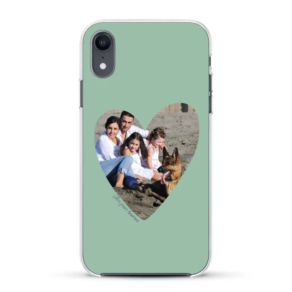 Photo en coeur nos jours heureux - Coque de téléphone personnalisée