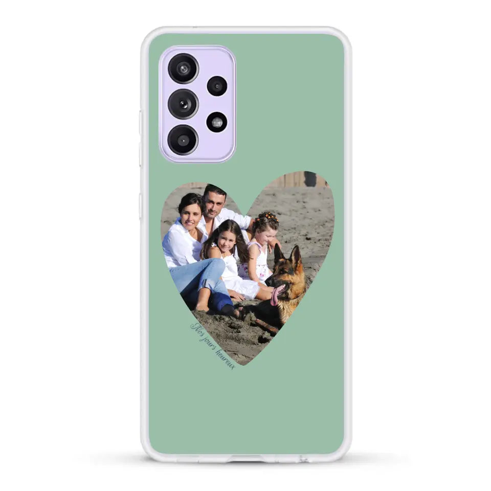 Photo en coeur nos jours heureux - Coque de téléphone personnalisée