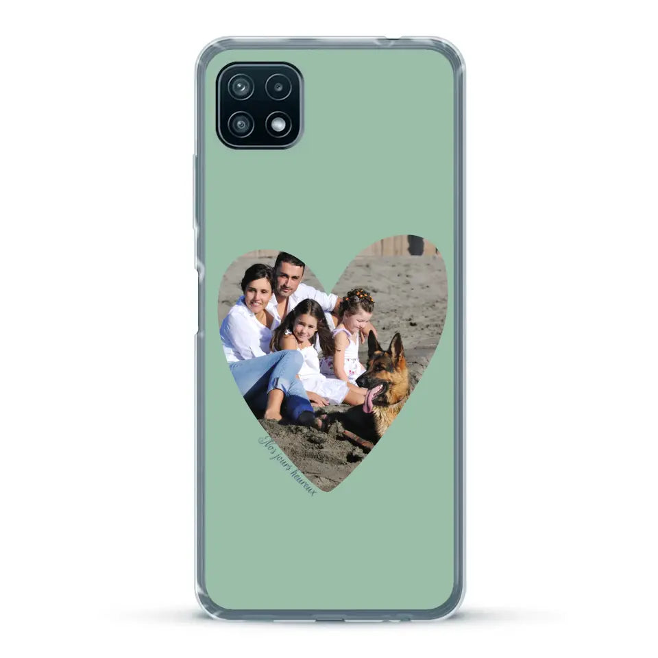 Photo en coeur nos jours heureux - Coque de téléphone personnalisée