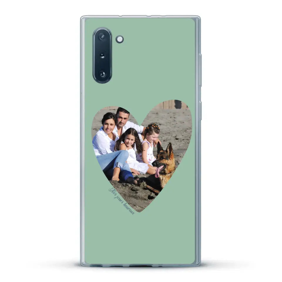 Photo en coeur nos jours heureux - Coque de téléphone personnalisée