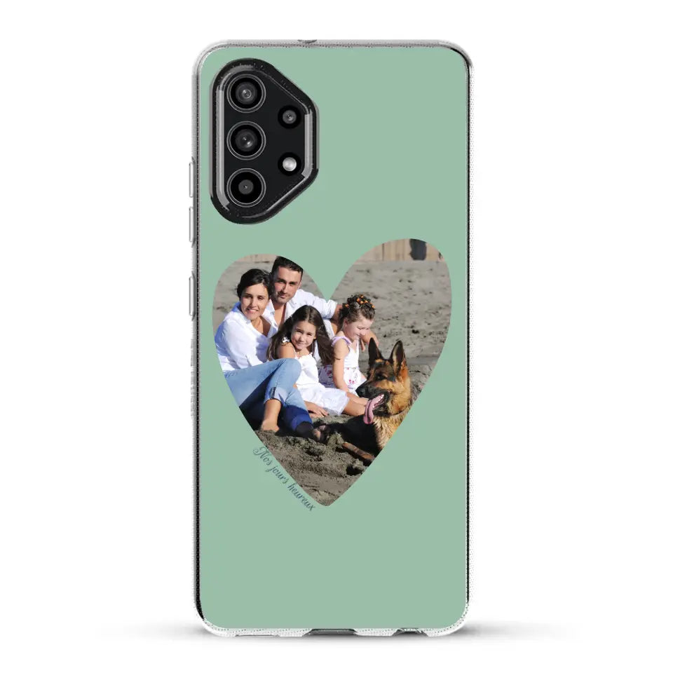 Photo en coeur nos jours heureux - Coque de téléphone personnalisée