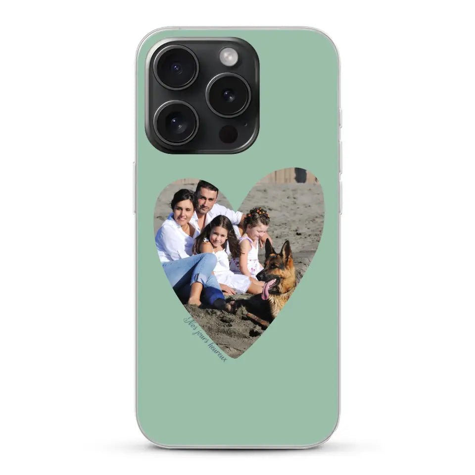 Photo en coeur nos jours heureux - Coque de téléphone personnalisée