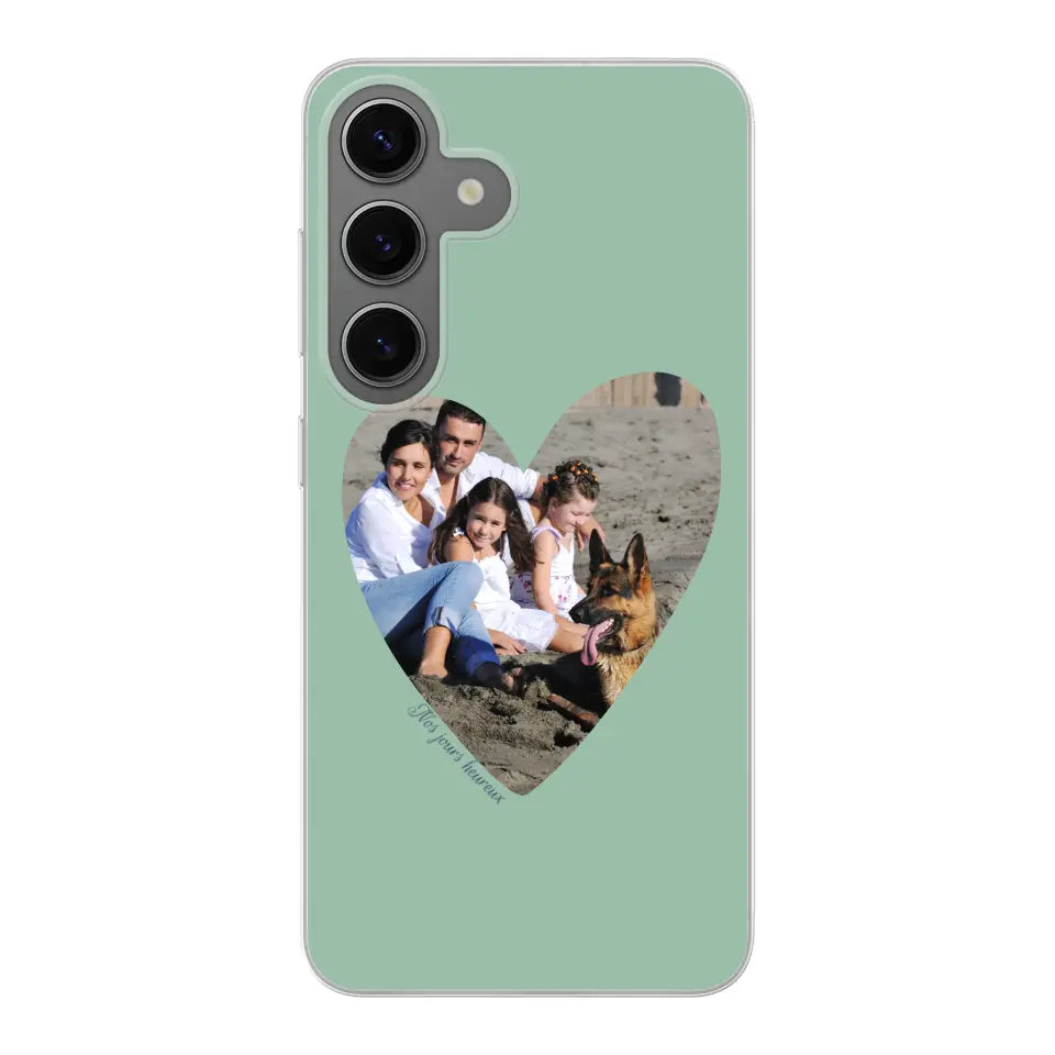 Photo en coeur nos jours heureux - Coque de téléphone personnalisée