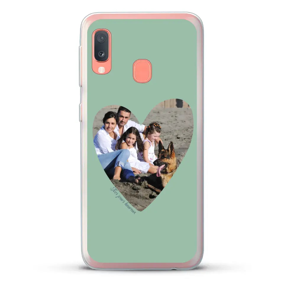 Photo en coeur nos jours heureux - Coque de téléphone personnalisée