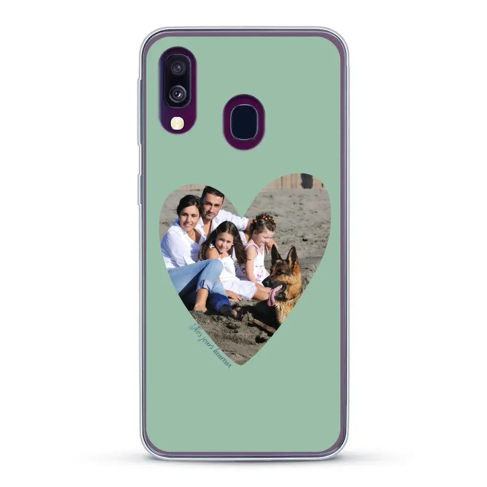 Photo en coeur nos jours heureux - Coque de téléphone personnalisée