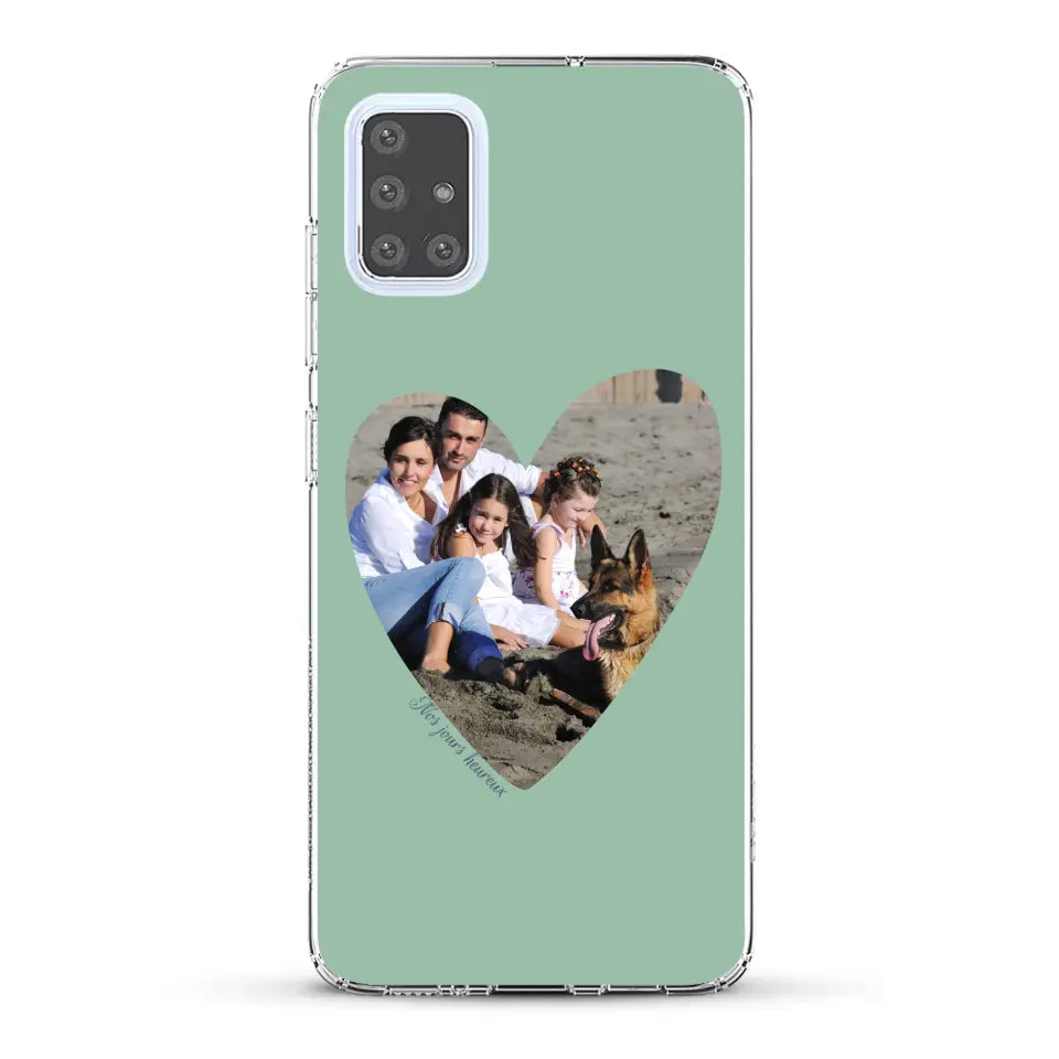 Photo en coeur nos jours heureux - Coque de téléphone personnalisée