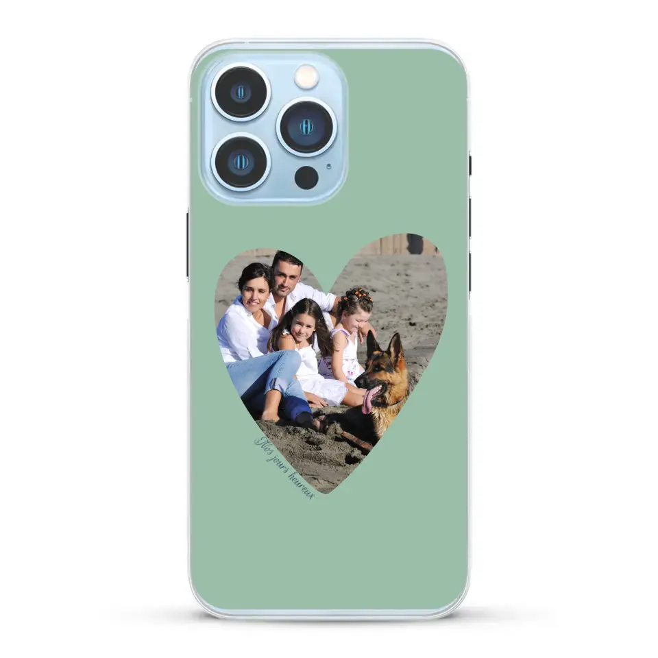 Photo en coeur nos jours heureux - Coque de téléphone personnalisée