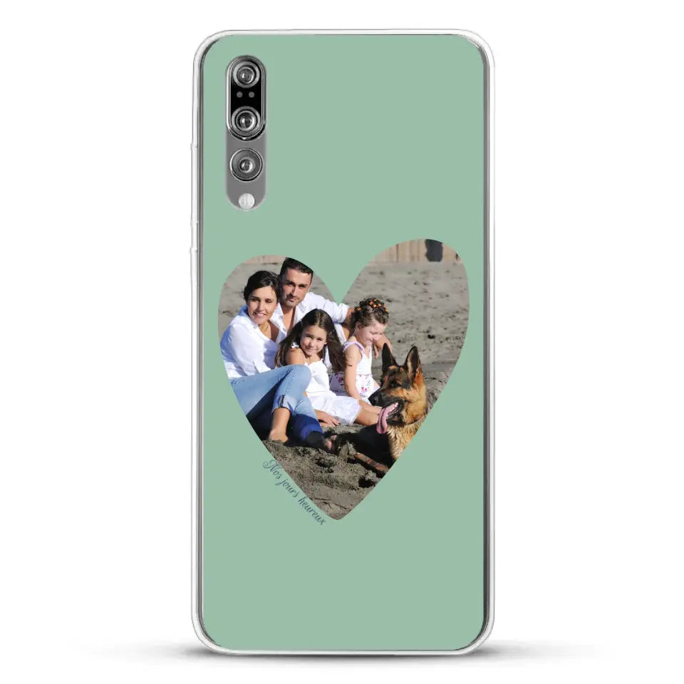 Photo en coeur nos jours heureux - Coque de téléphone personnalisée