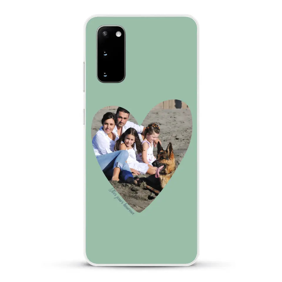 Photo en coeur nos jours heureux - Coque de téléphone personnalisée