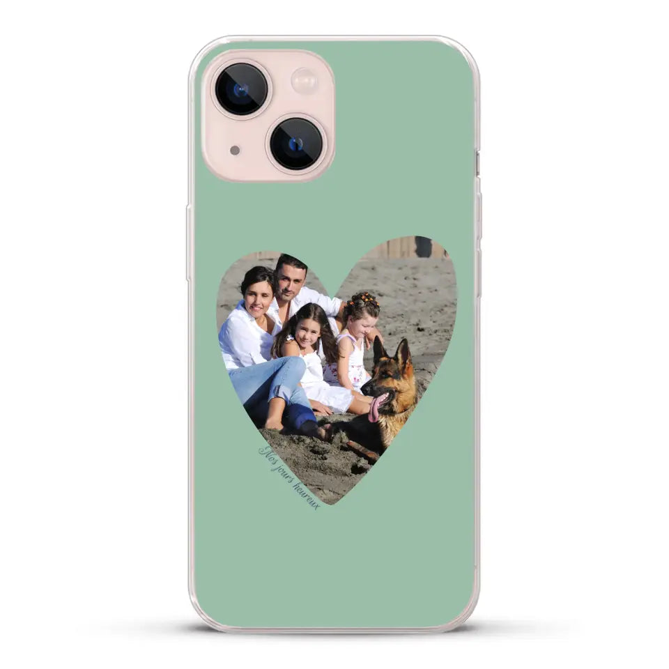 Photo en coeur nos jours heureux - Coque de téléphone personnalisée