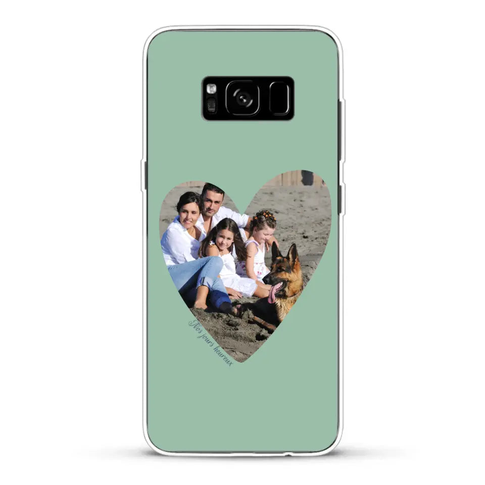 Photo en coeur nos jours heureux - Coque de téléphone personnalisée