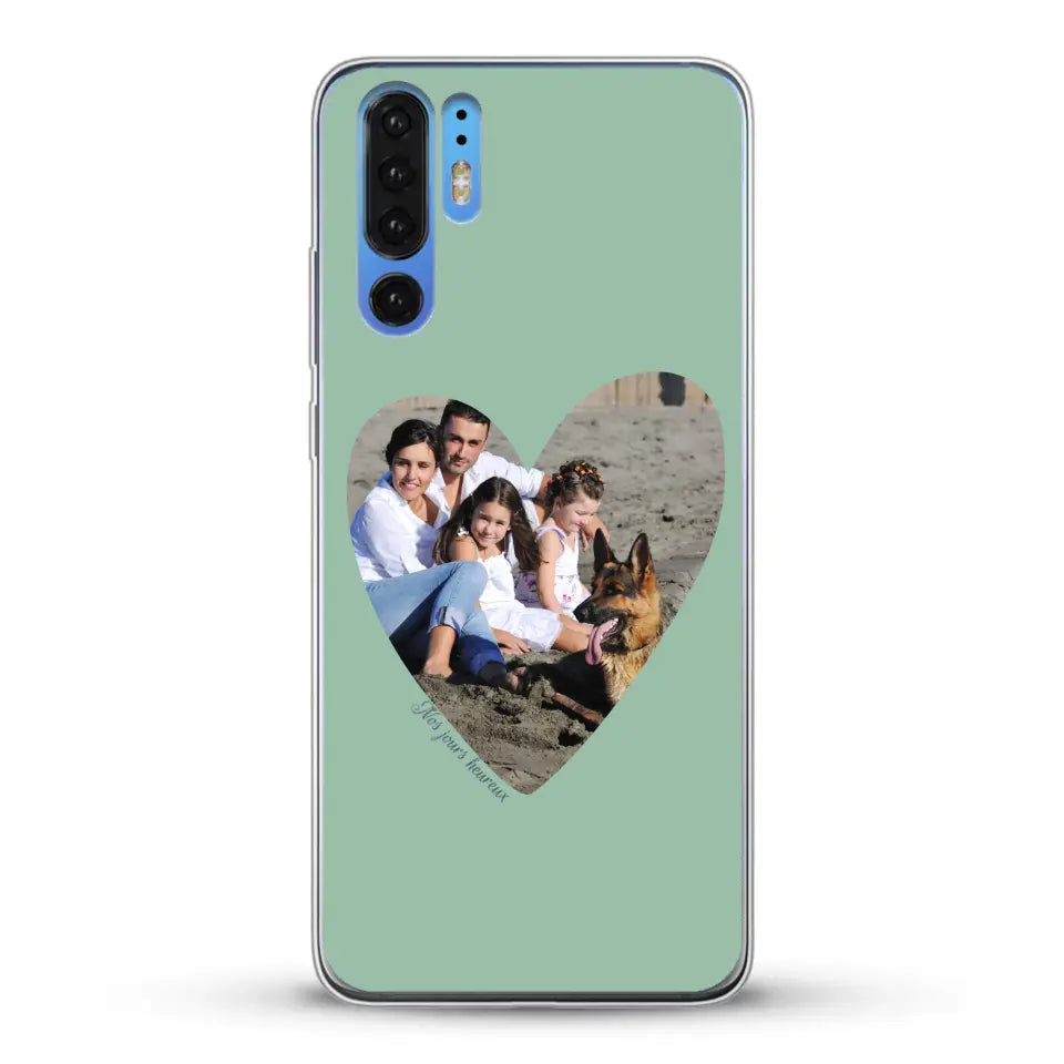 Photo en coeur nos jours heureux - Coque de téléphone personnalisée