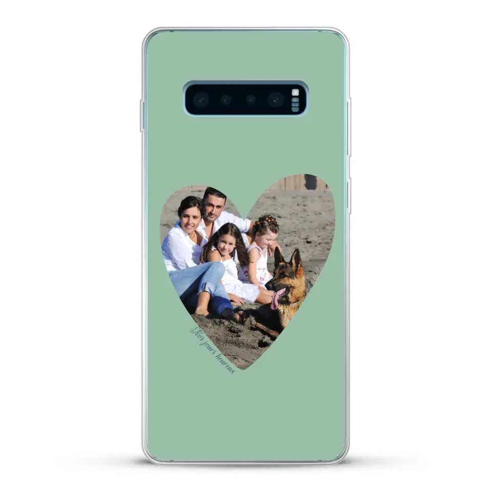 Photo en coeur nos jours heureux - Coque de téléphone personnalisée