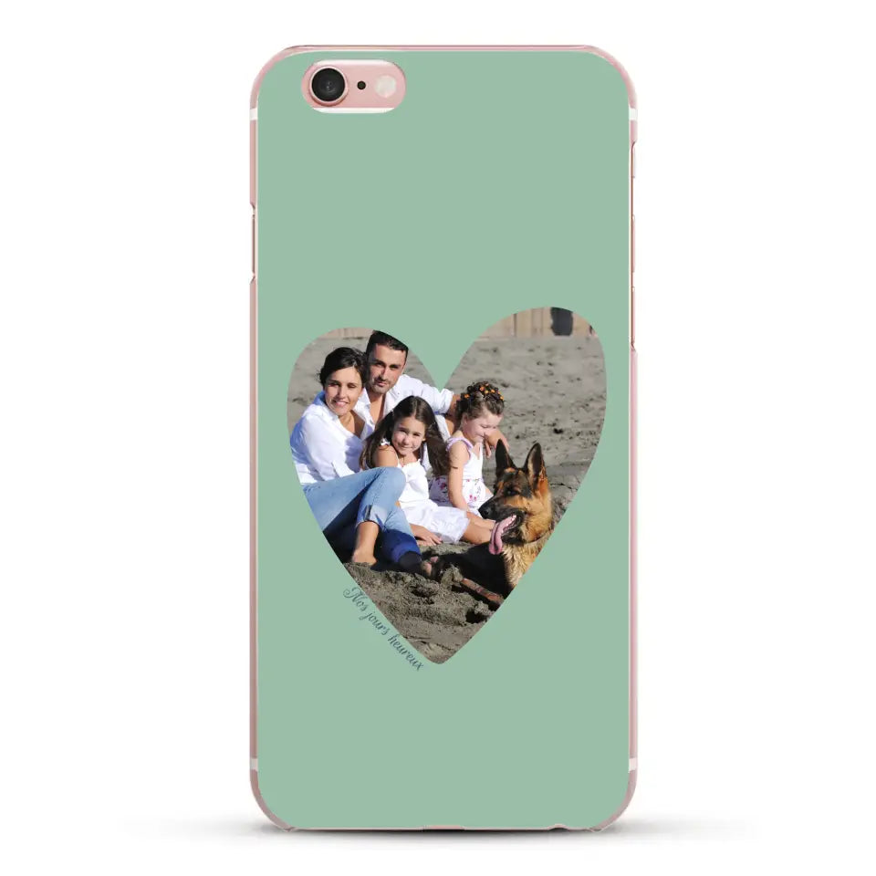 Photo en coeur nos jours heureux - Coque de téléphone personnalisée