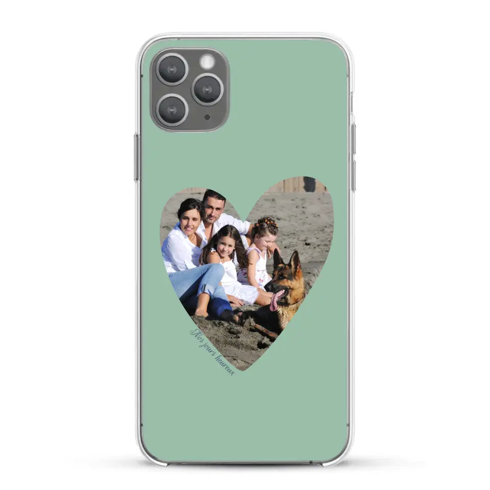 Photo en coeur nos jours heureux - Coque de téléphone personnalisée