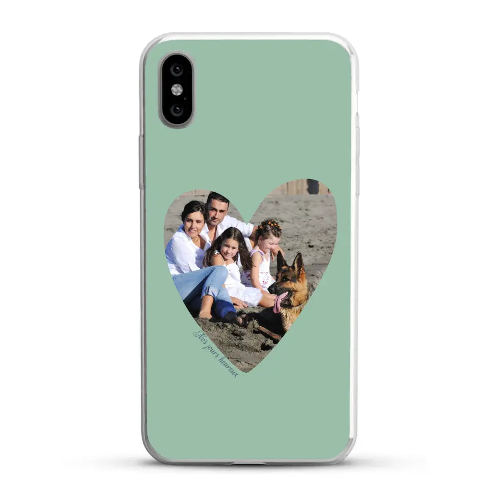 Photo en coeur nos jours heureux - Coque de téléphone personnalisée