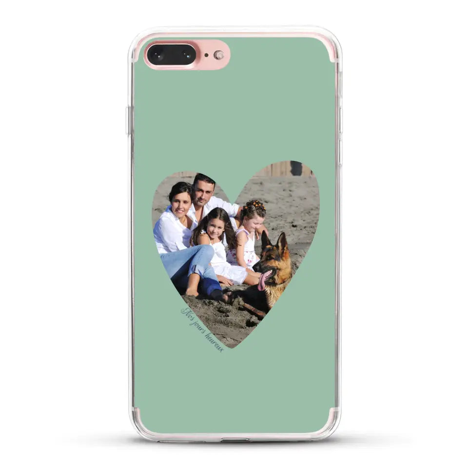 Photo en coeur nos jours heureux - Coque de téléphone personnalisée