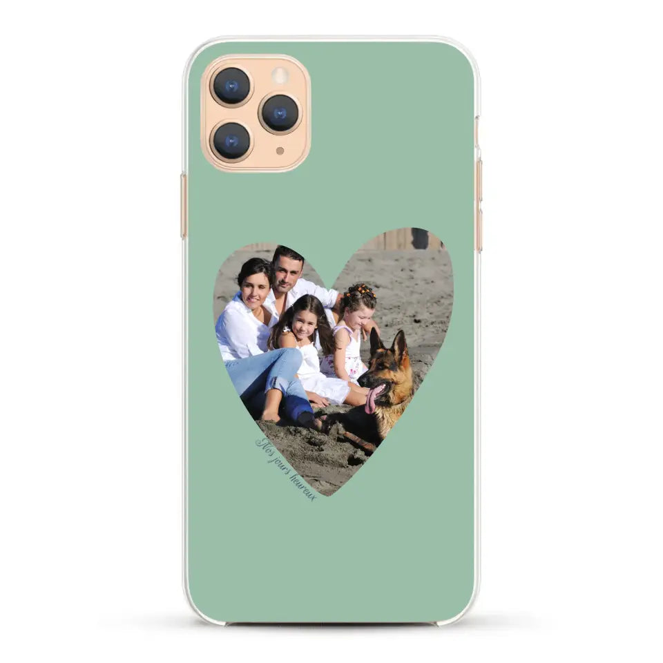 Photo en coeur nos jours heureux - Coque de téléphone personnalisée