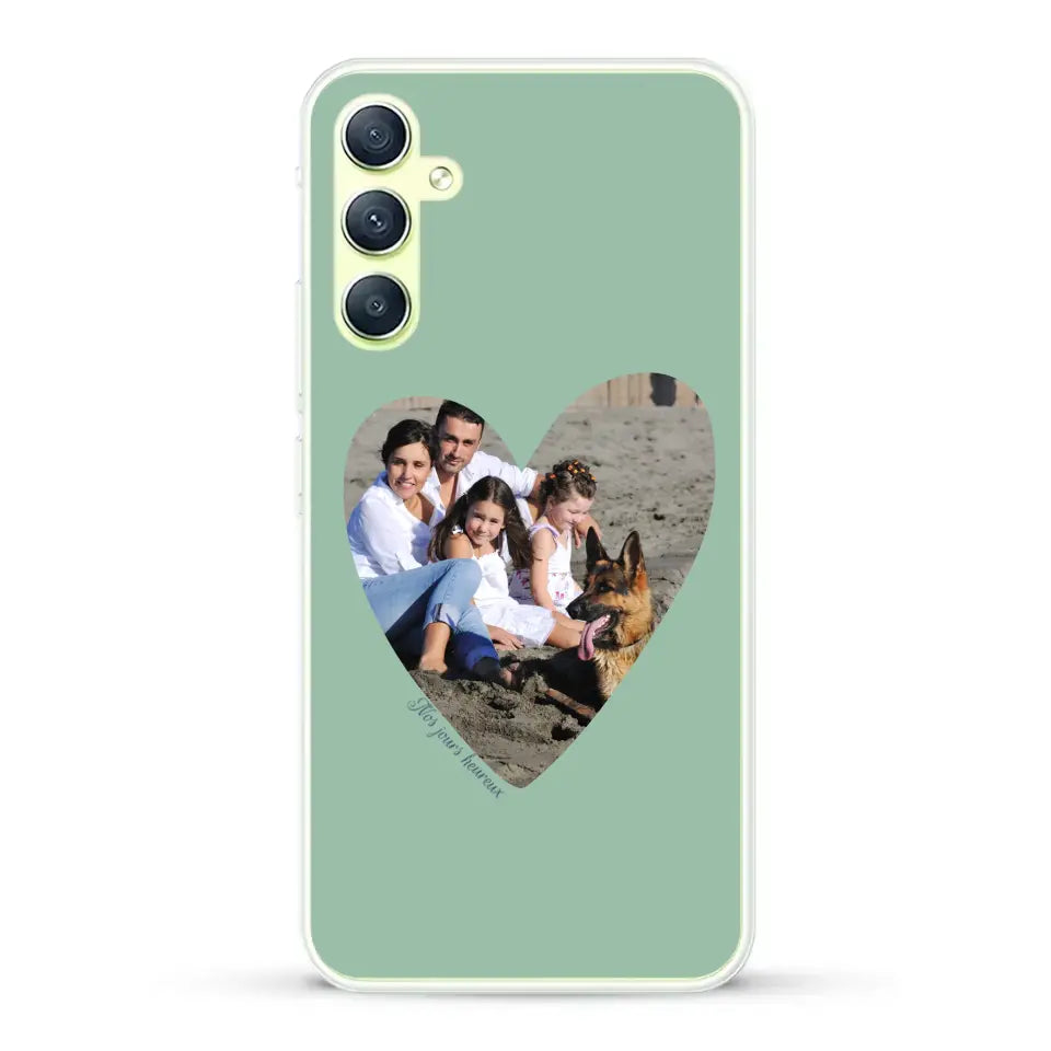 Photo en coeur nos jours heureux - Coque de téléphone personnalisée