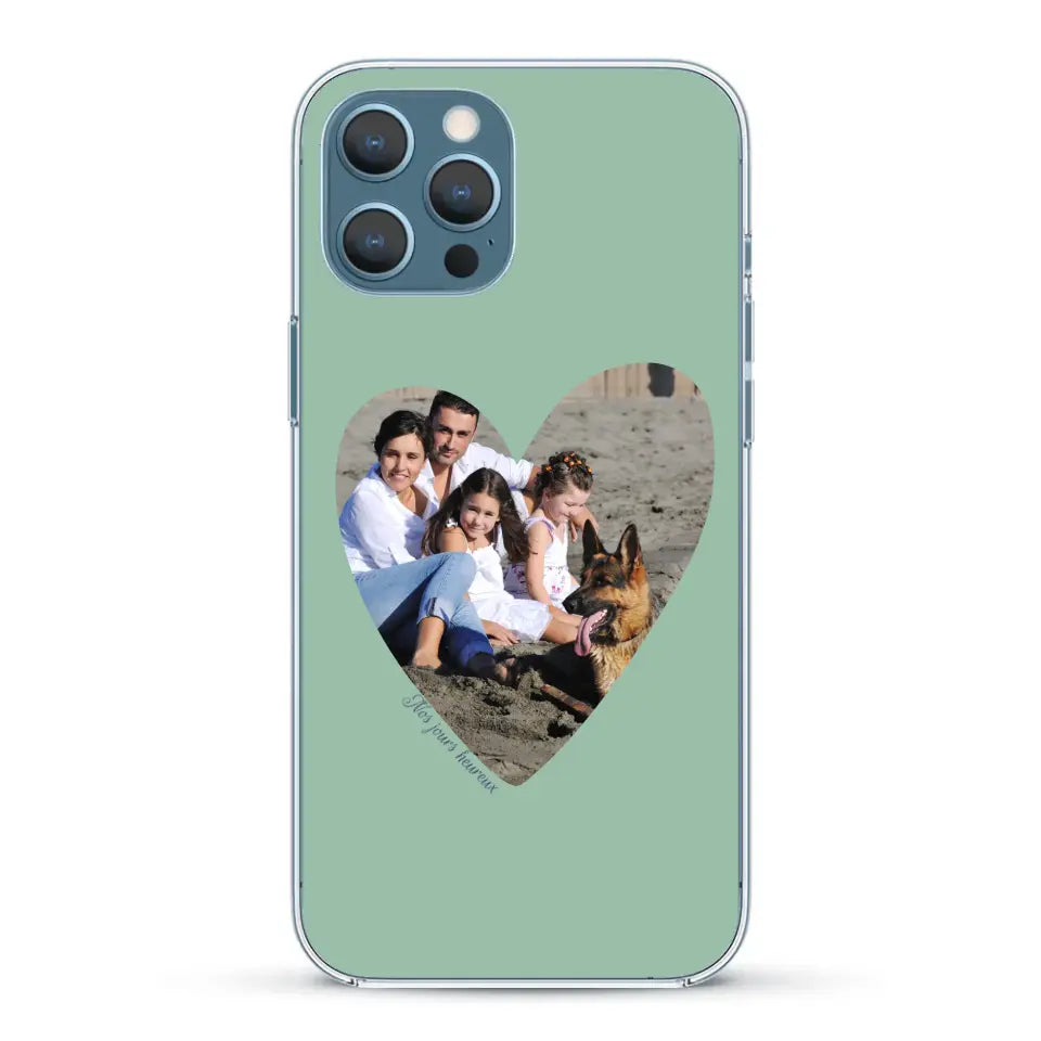 Photo en coeur nos jours heureux - Coque de téléphone personnalisée