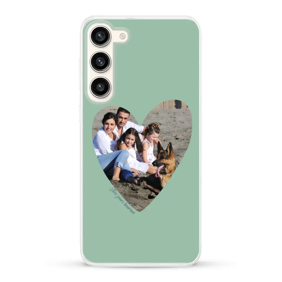 Photo en coeur nos jours heureux - Coque de téléphone personnalisée