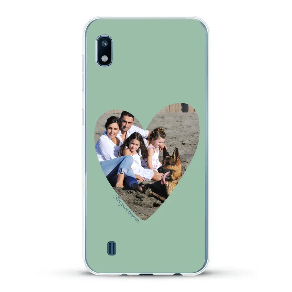 Photo en coeur nos jours heureux - Coque de téléphone personnalisée