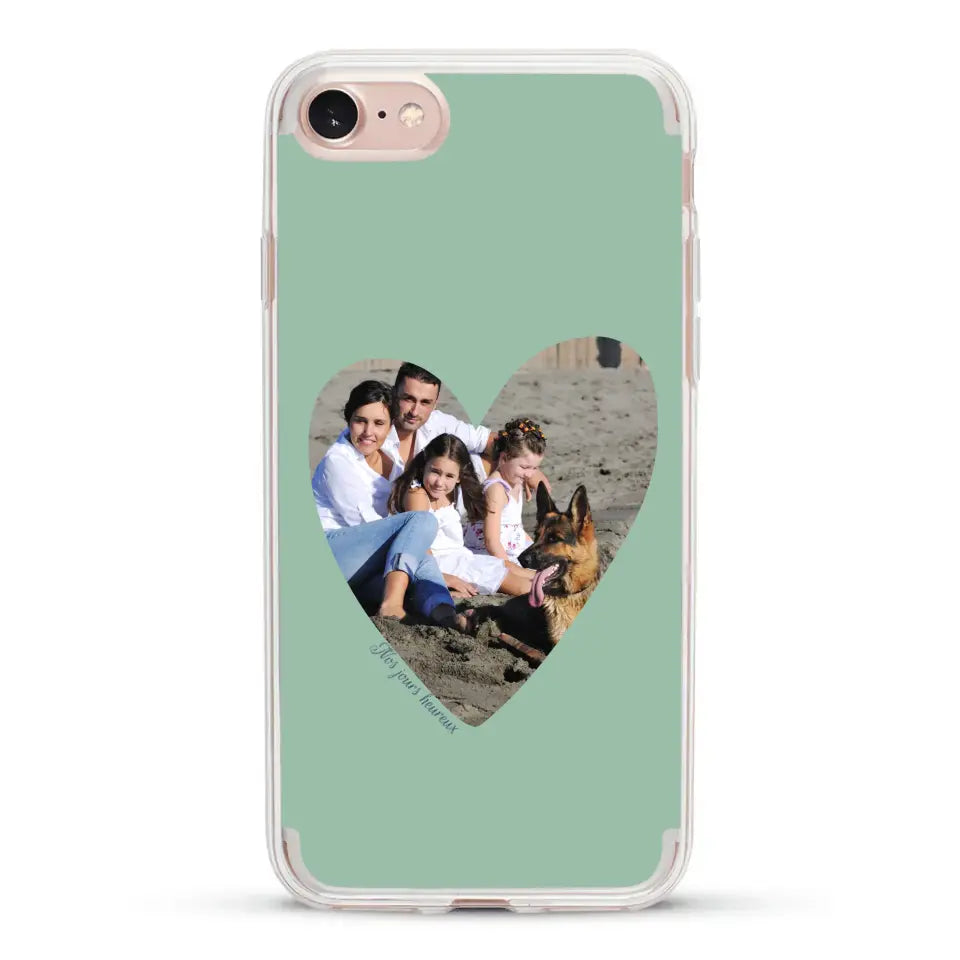 Photo en coeur nos jours heureux - Coque de téléphone personnalisée