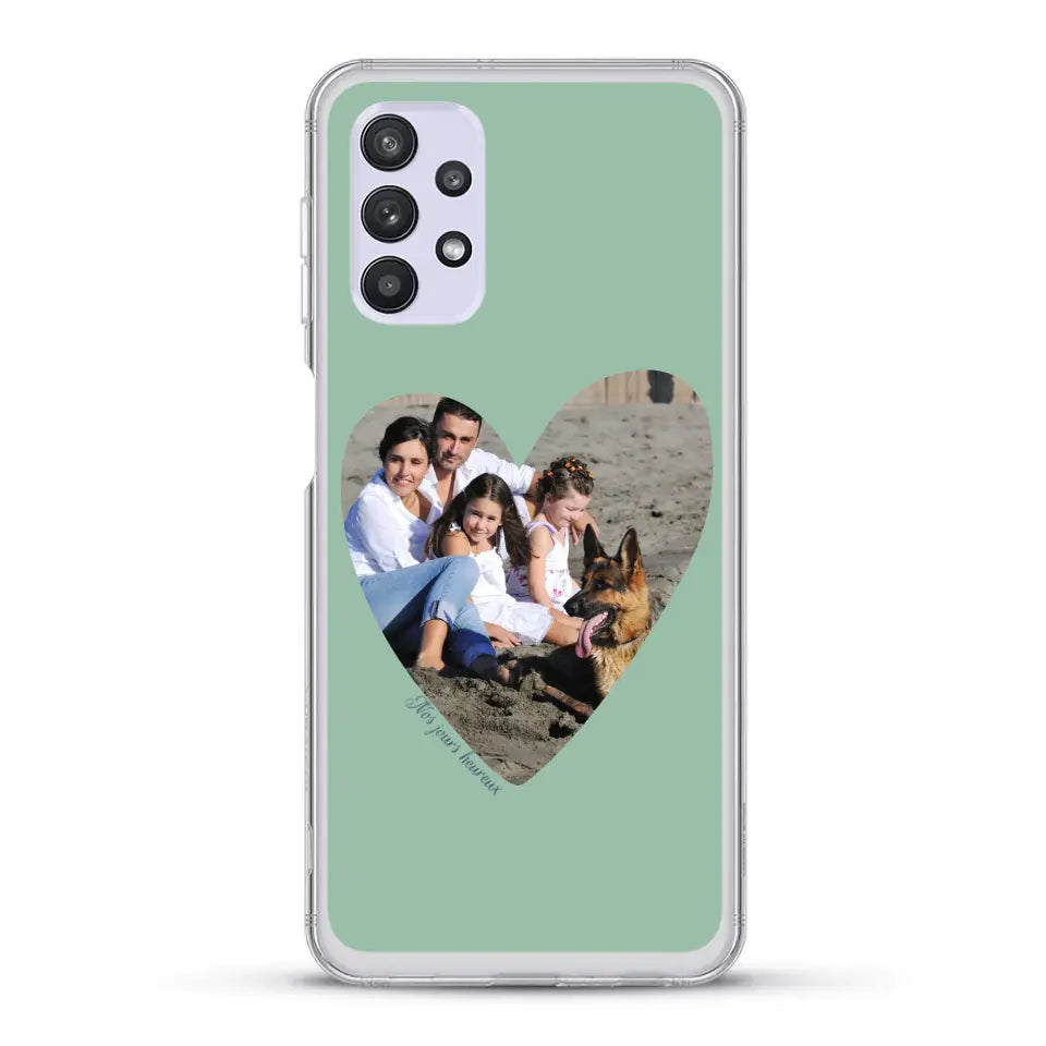 Photo en coeur nos jours heureux - Coque de téléphone personnalisée