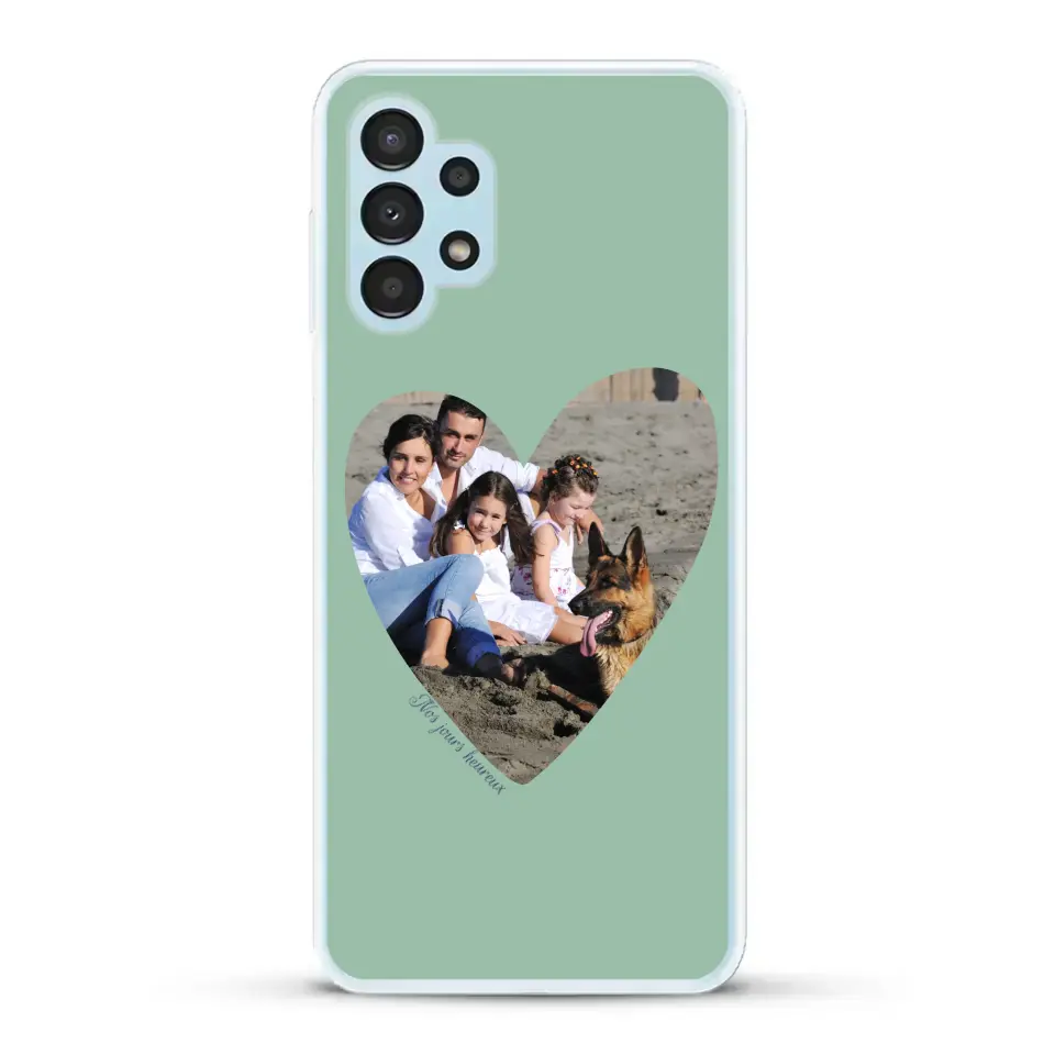 Photo en coeur nos jours heureux - Coque de téléphone personnalisée