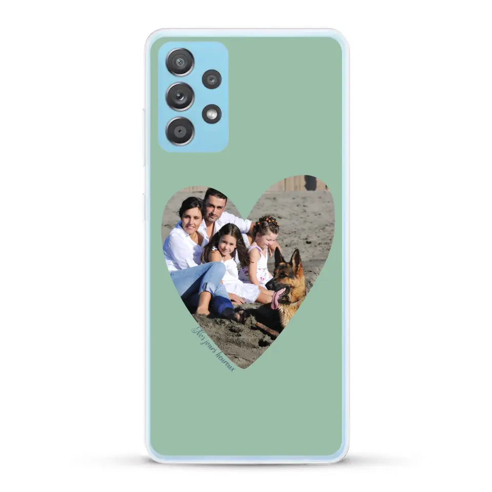 Photo en coeur nos jours heureux - Coque de téléphone personnalisée