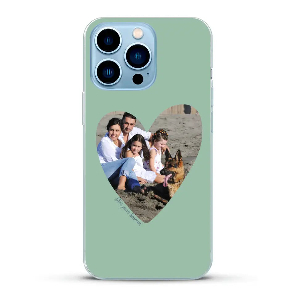 Photo en coeur nos jours heureux - Coque de téléphone personnalisée