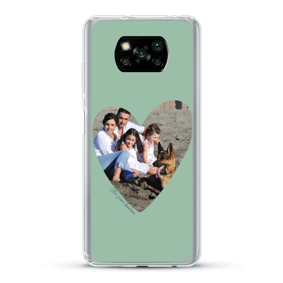 Photo en coeur nos jours heureux - Coque de téléphone personnalisée