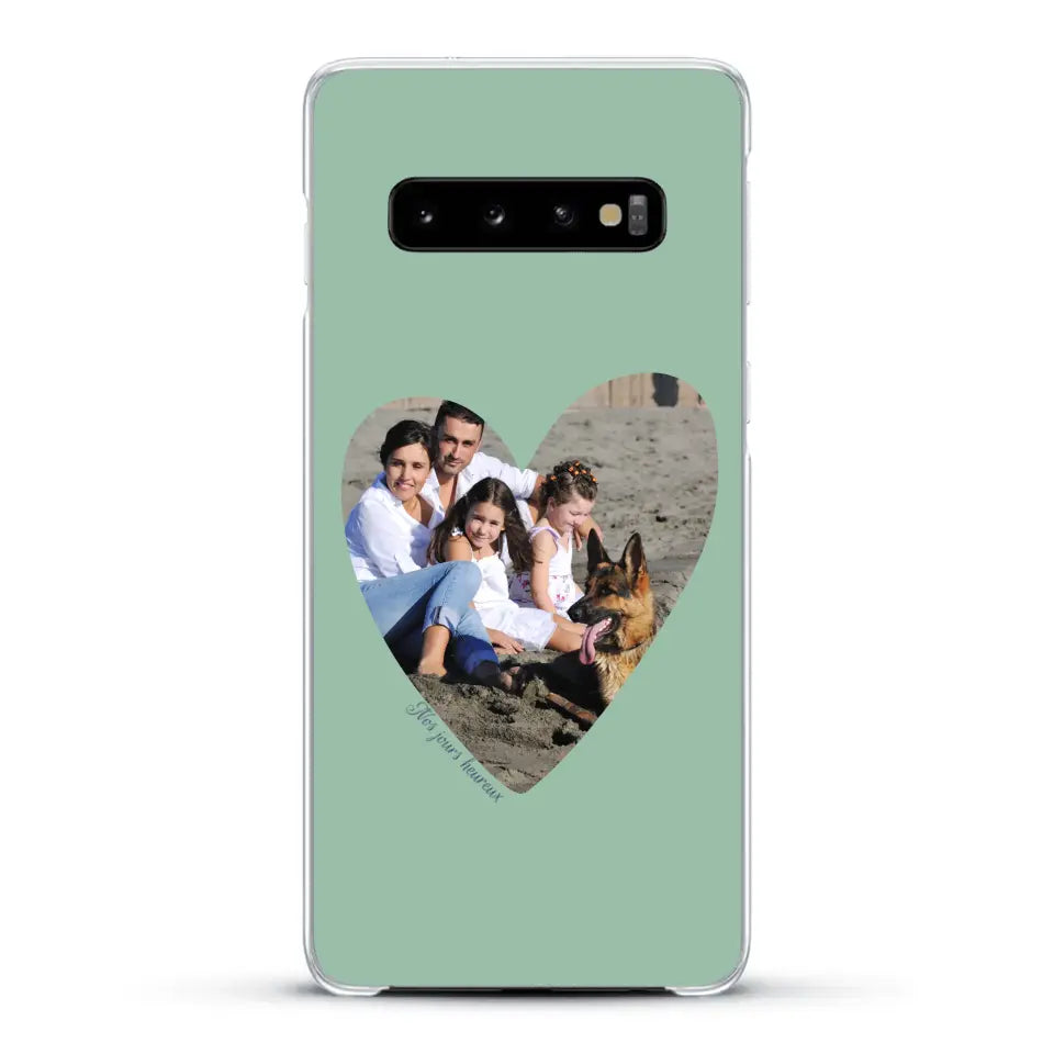 Photo en coeur nos jours heureux - Coque de téléphone personnalisée