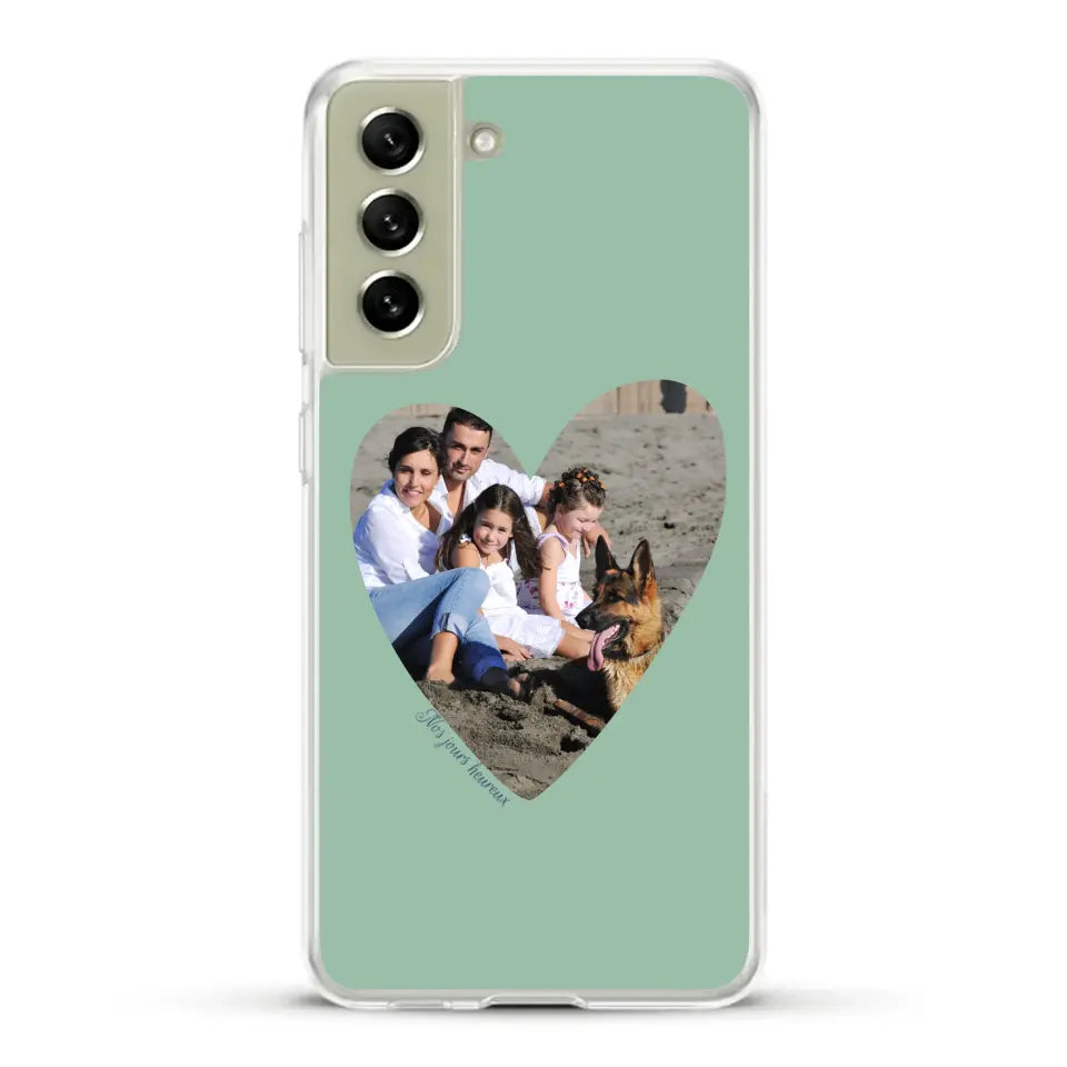 Photo en coeur nos jours heureux - Coque de téléphone personnalisée