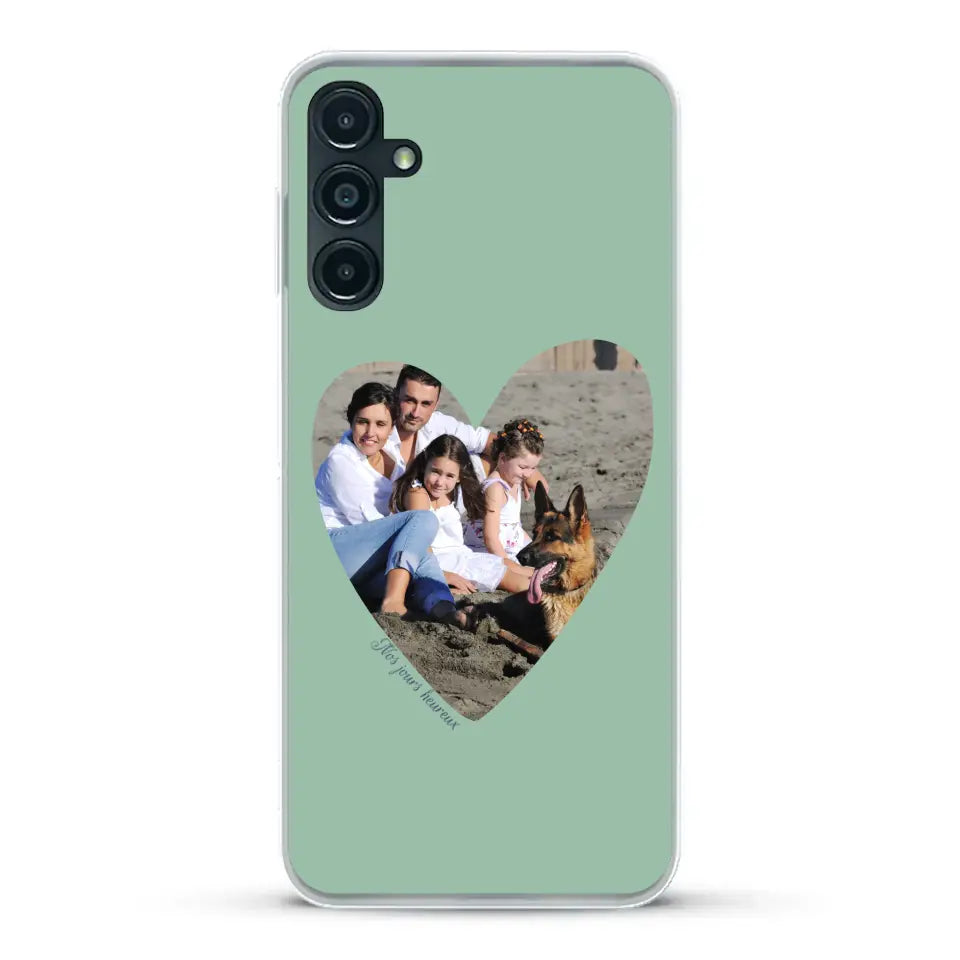 Photo en coeur nos jours heureux - Coque de téléphone personnalisée