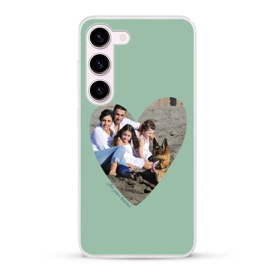 Photo en coeur nos jours heureux - Coque de téléphone personnalisée