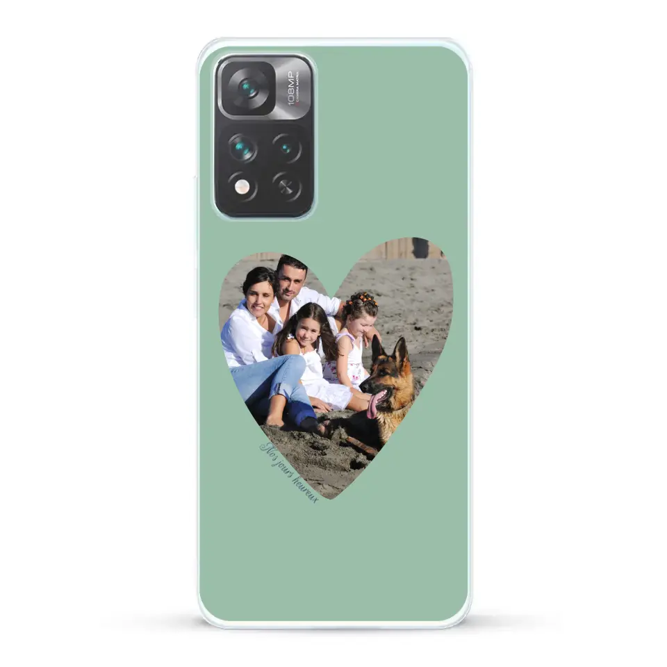 Photo en coeur nos jours heureux - Coque de téléphone personnalisée