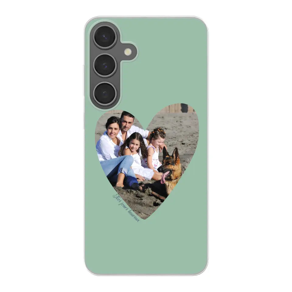 Photo en coeur nos jours heureux - Coque de téléphone personnalisée