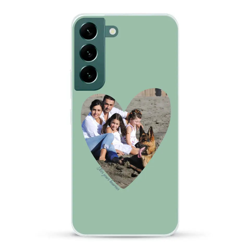 Photo en coeur nos jours heureux - Coque de téléphone personnalisée