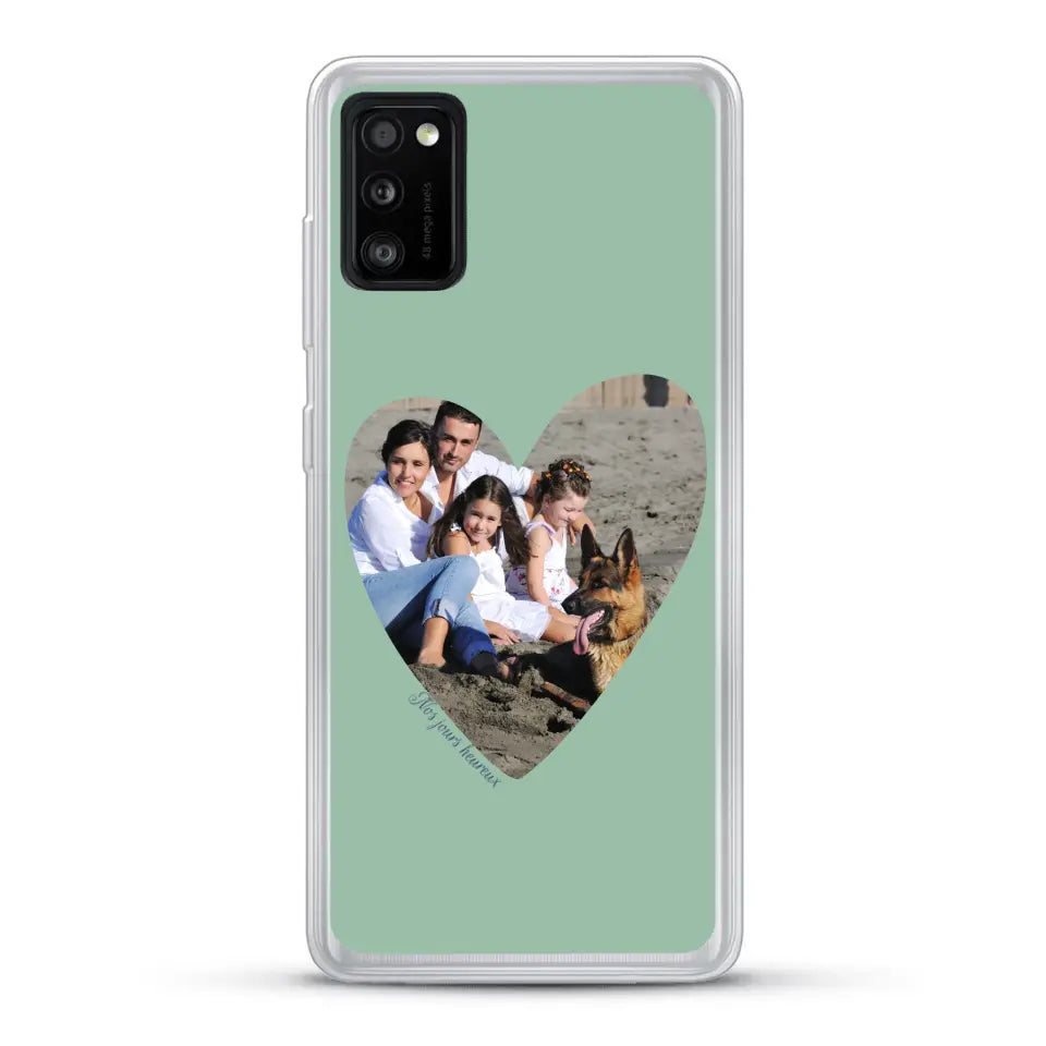 Photo en coeur nos jours heureux - Coque de téléphone personnalisée