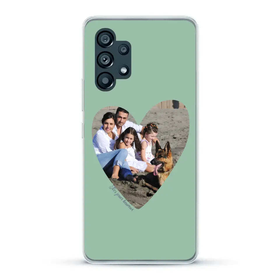 Photo en coeur nos jours heureux - Coque de téléphone personnalisée