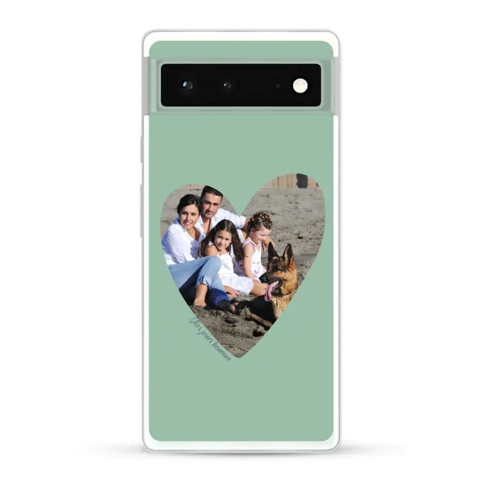 Photo en coeur nos jours heureux - Coque de téléphone personnalisée