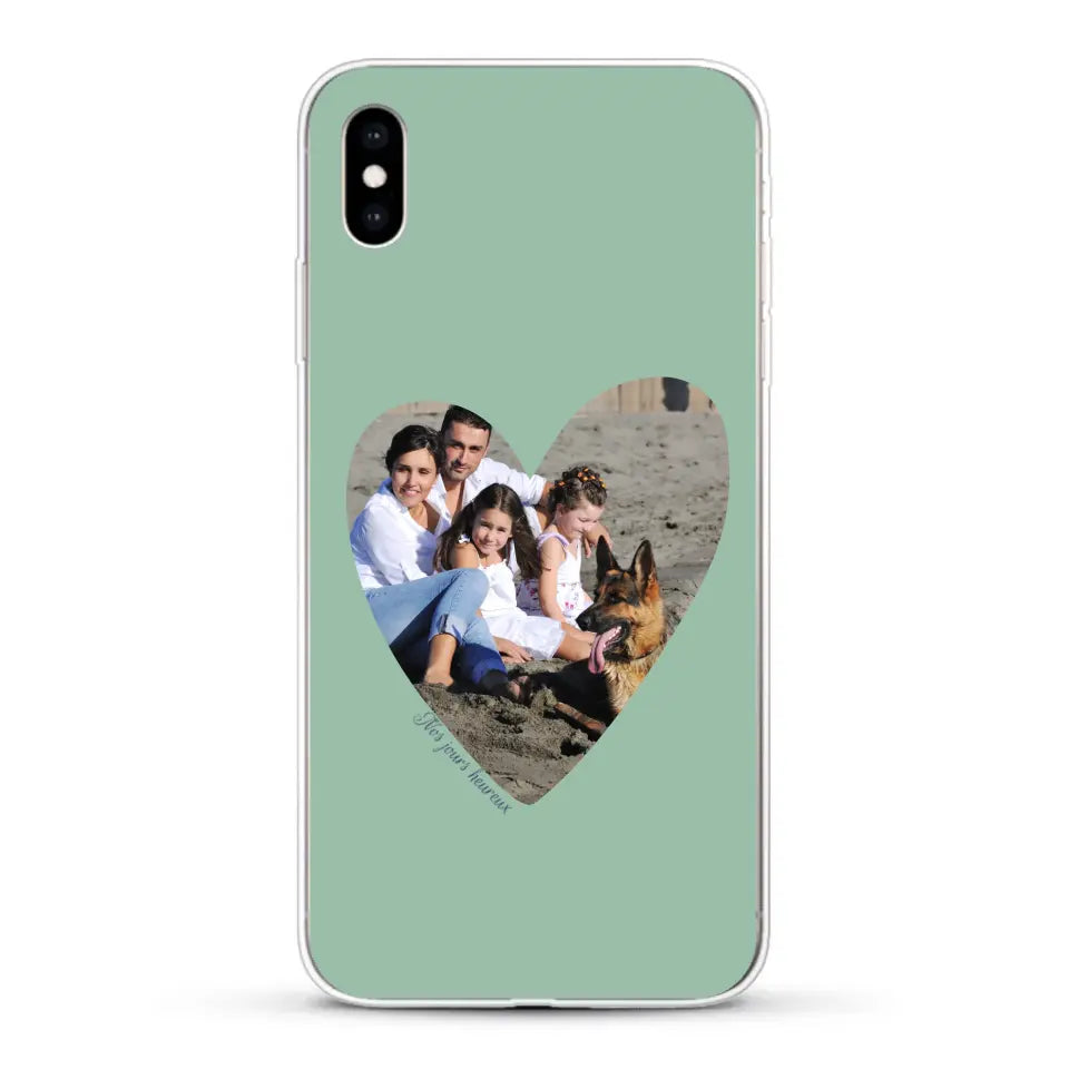 Photo en coeur nos jours heureux - Coque de téléphone personnalisée