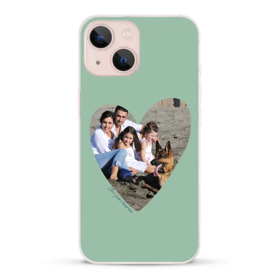 Photo en coeur nos jours heureux - Coque de téléphone personnalisée