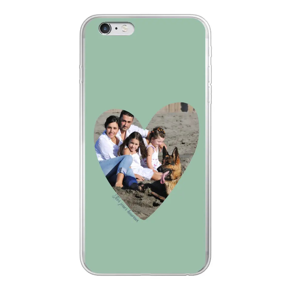 Photo en coeur nos jours heureux - Coque de téléphone personnalisée